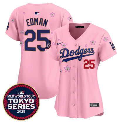 Women's Dodgers Tokyo Series 2025 Gold Trim Vapor Premier Limited Jersey - Stitched