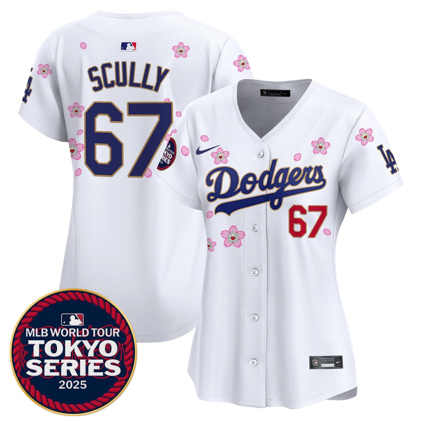 Women's Dodgers Tokyo Series 2025 Gold Trim Vapor Premier Limited Jersey - Stitched