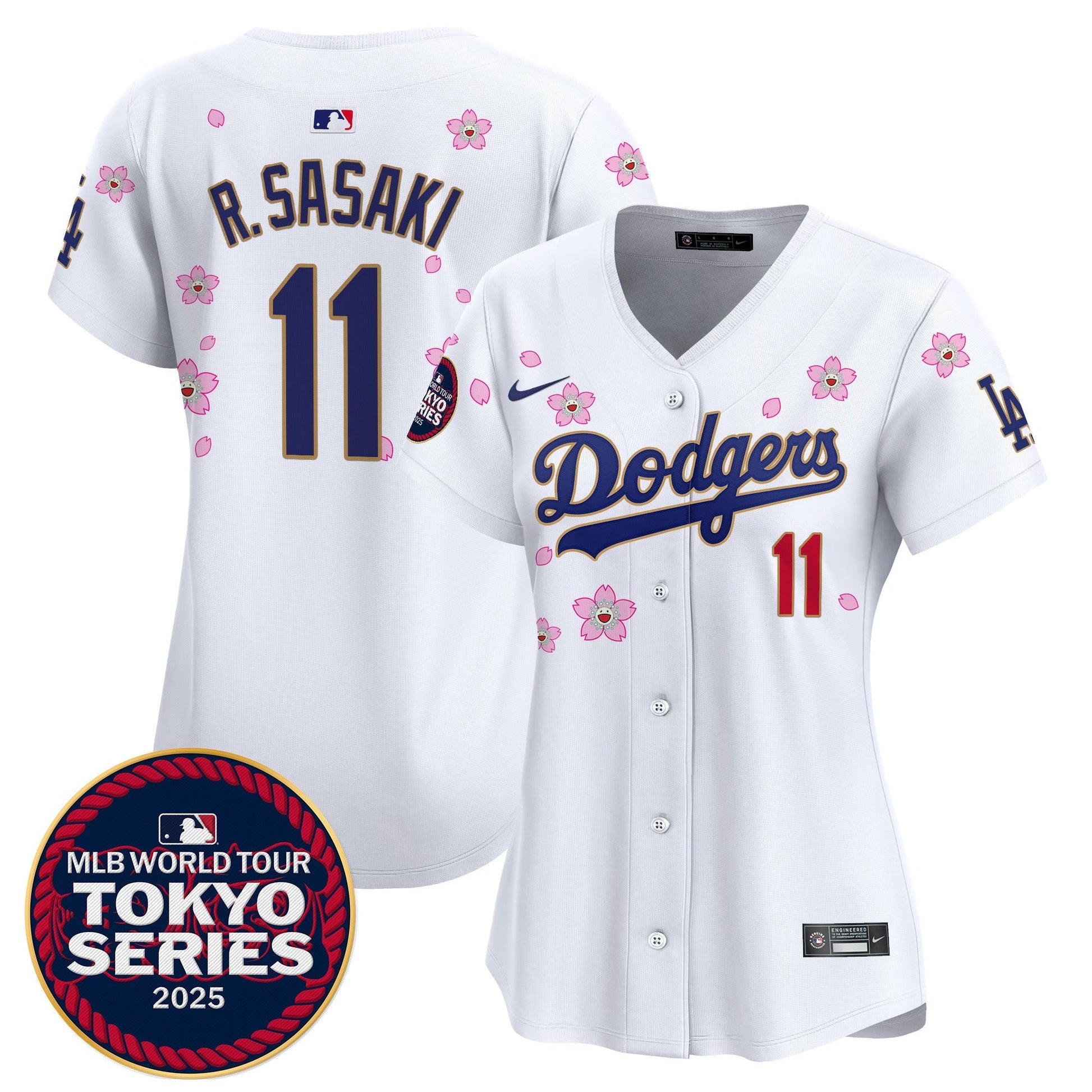 Women's Dodgers Tokyo Series 2025 Gold Trim Vapor Premier Limited Jersey - Stitched