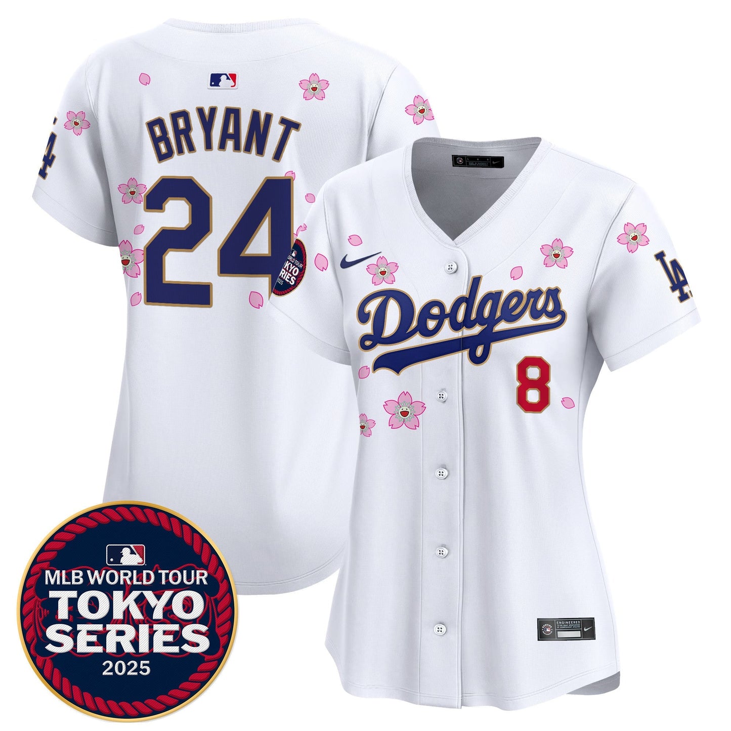 Women's Dodgers Tokyo Series 2025 Gold Trim Vapor Premier Limited Jersey - Stitched