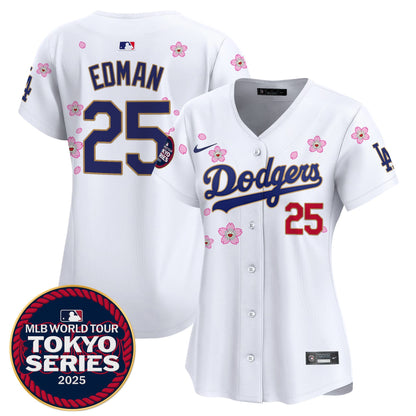 Women's Dodgers Tokyo Series 2025 Gold Trim Vapor Premier Limited Jersey - Stitched