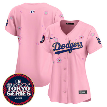 Women's Dodgers Tokyo Series 2025 Gold Trim Vapor Premier Limited Jersey - Stitched