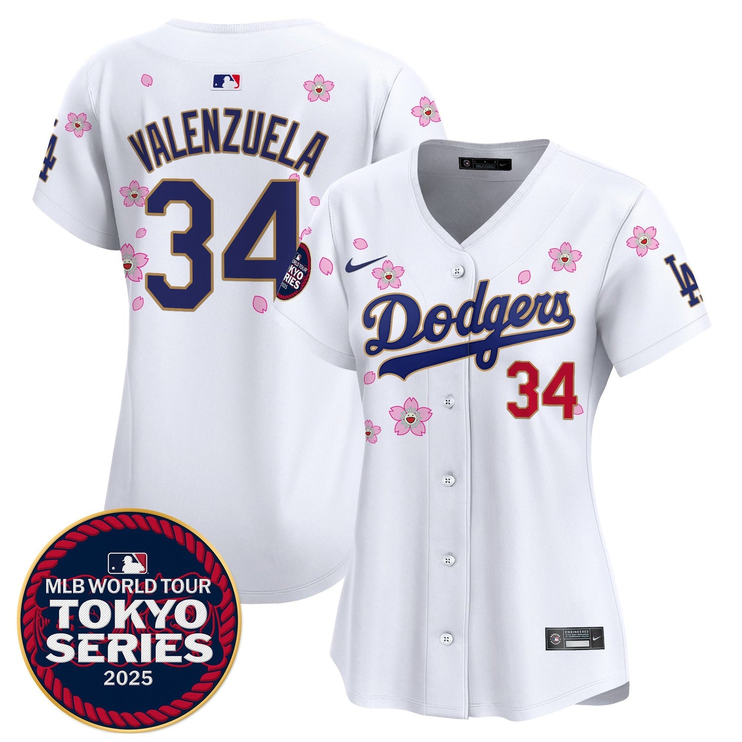 Women's Dodgers Tokyo Series 2025 Gold Trim Vapor Premier Limited Jersey - Stitched