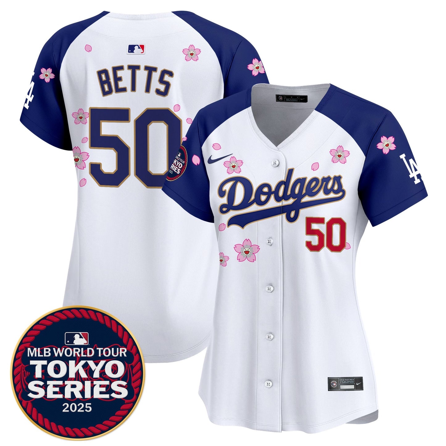 Women's Dodgers Tokyo Series 2025 Gold Trim Vapor Premier Limited Jersey - Stitched