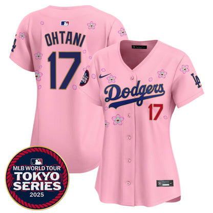 Women's Dodgers Tokyo Series 2025 Gold Trim Vapor Premier Limited Jersey - Stitched