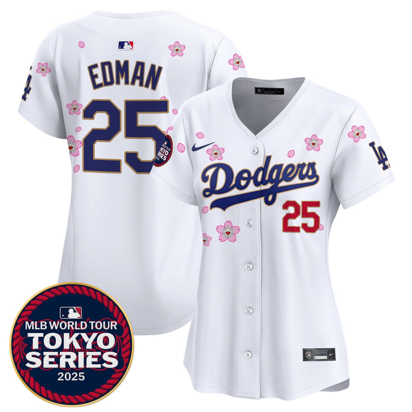 Women's Dodgers Tokyo Series 2025 Gold Trim Vapor Premier Limited Jersey V2 - Stitched