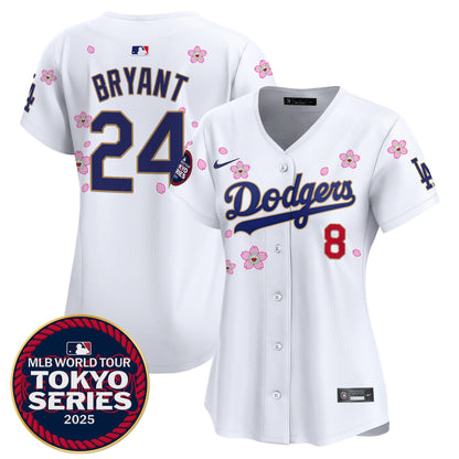 Women's Dodgers Tokyo Series 2025 Gold Trim Vapor Premier Limited Jersey V2 - Stitched