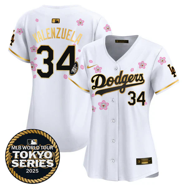Women's Dodgers Tokyo Series 2025 Gold Trim Vapor Premier Limited Jersey - Stitched