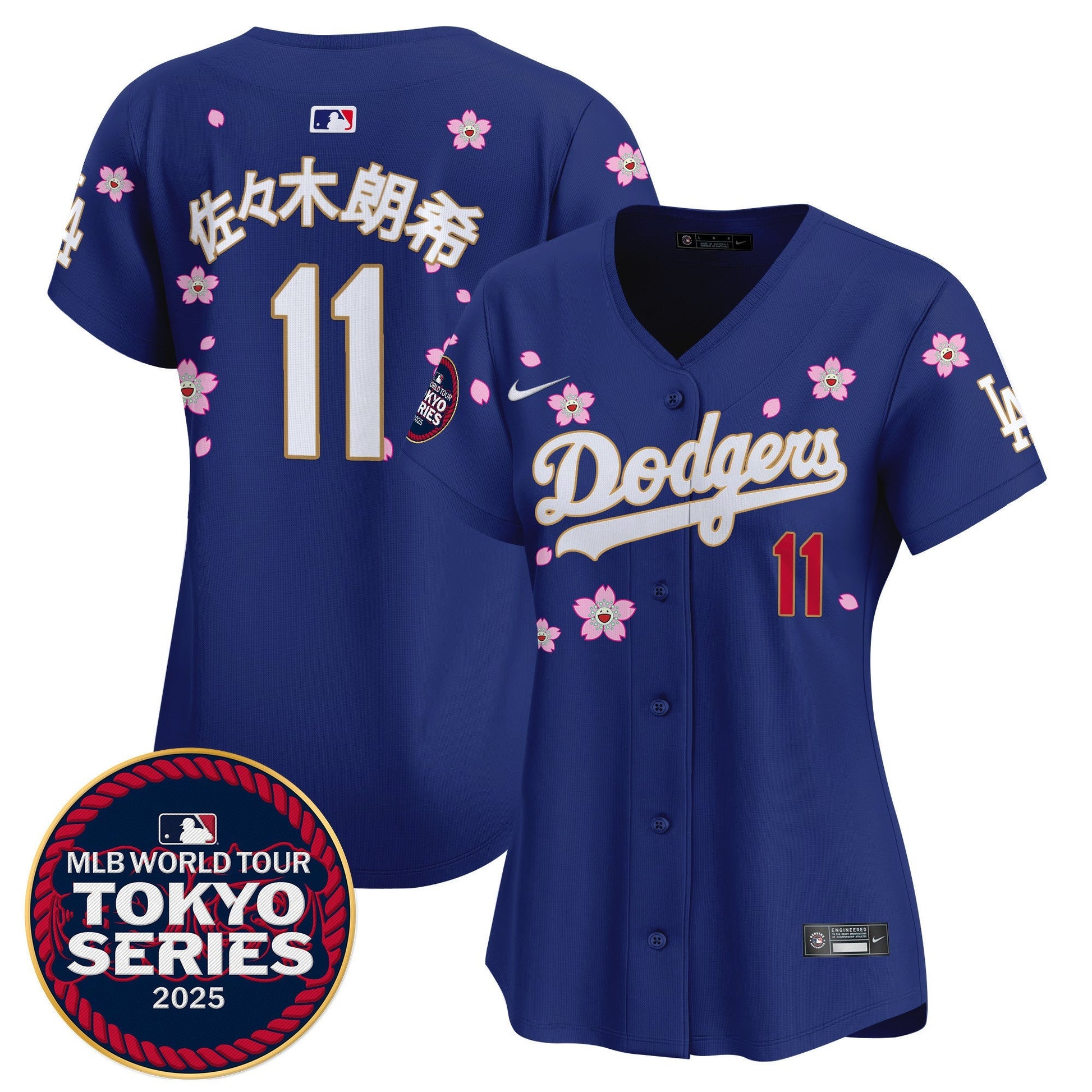 Women's Dodgers Tokyo Series 2025 Gold Trim Vapor Premier Limited Jersey - Stitched