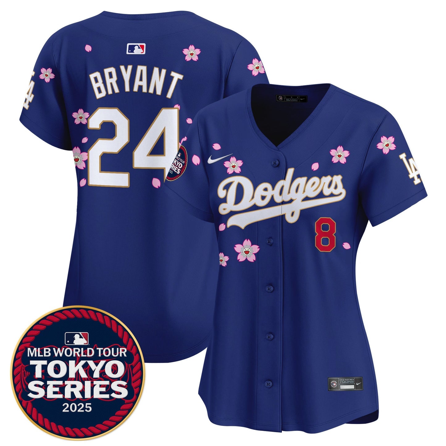 Women's Dodgers Tokyo Series 2025 Gold Trim Vapor Premier Limited Jersey V2 - Stitched