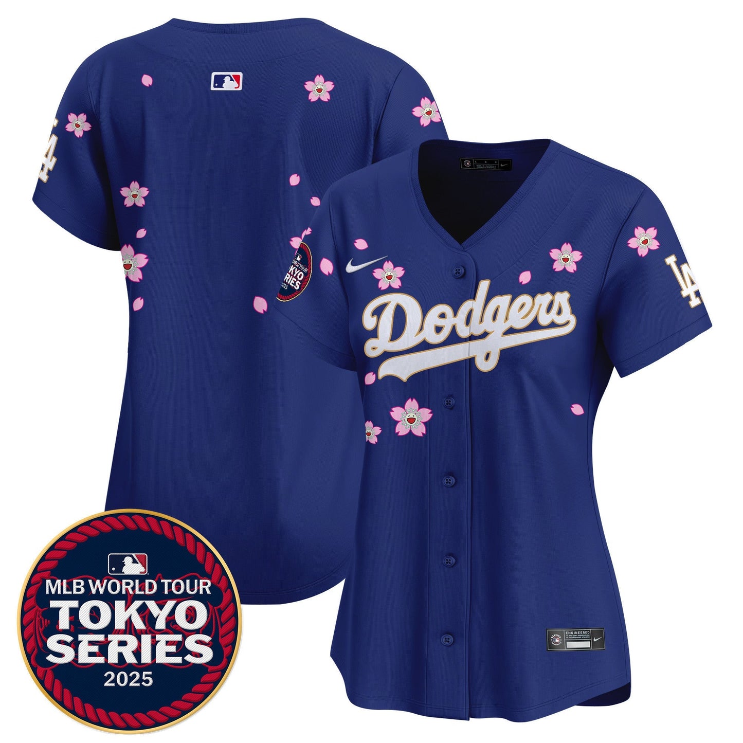 Women's Dodgers Tokyo Series 2025 Gold Trim Vapor Premier Limited Jersey V2 - Stitched
