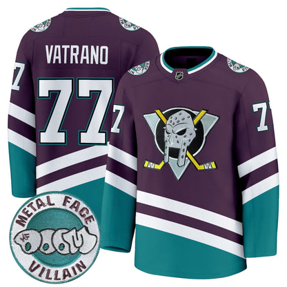 Anaheim Ducks MF DOOM Metal Face Villain Patch Premium Jersey - All Stitched
