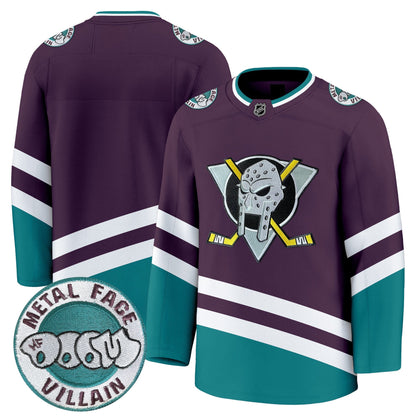 Anaheim Ducks MF DOOM Metal Face Villain Patch Premium Jersey - All Stitched