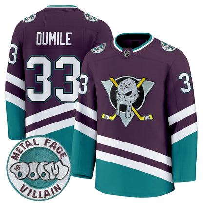 Anaheim Ducks MF DOOM Metal Face Villain Patch Premium Jersey - All Stitched