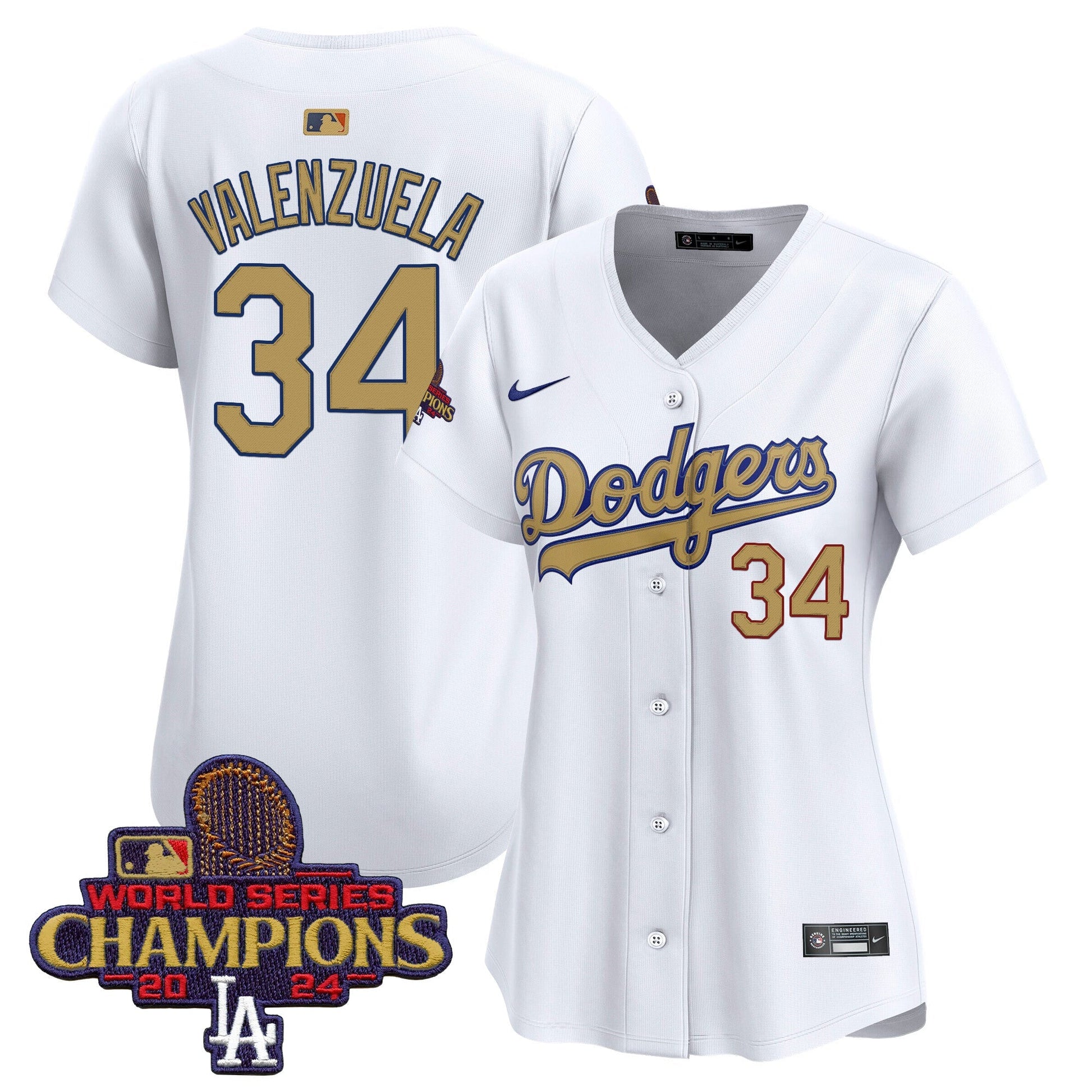 Women's Dodgers 2025 Gold Vapor Premier Limited Jersey - All Stitched