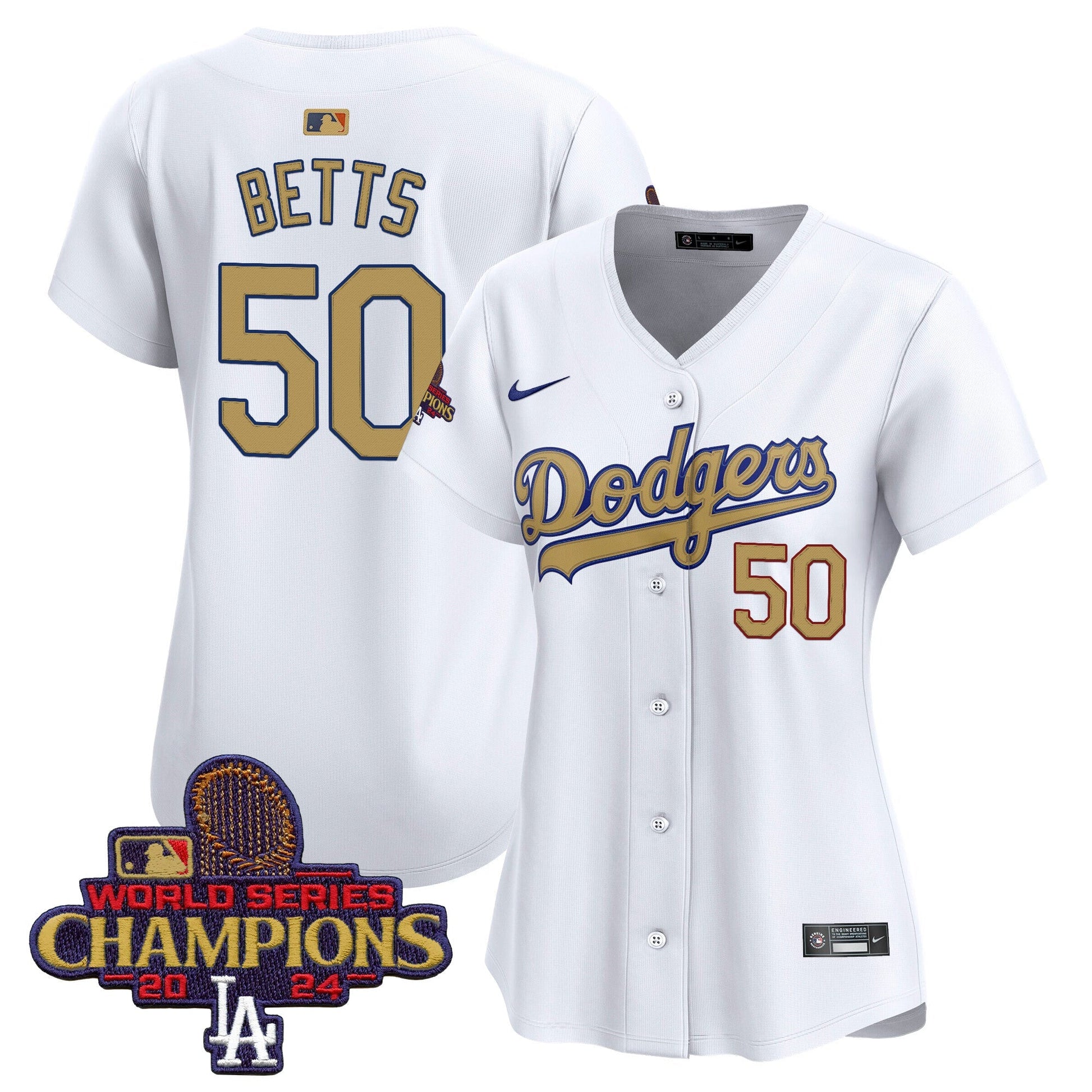 Women's Dodgers 2025 Gold Vapor Premier Limited Jersey - All Stitched