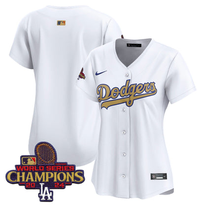Women's Dodgers 2025 Gold Vapor Premier Limited Jersey - All Stitched