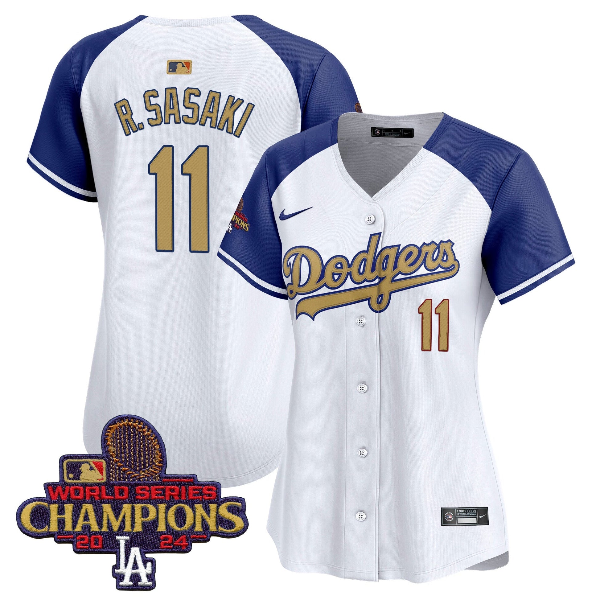 Women's Dodgers 2025 Gold Vapor Premier Limited Jersey - All Stitched