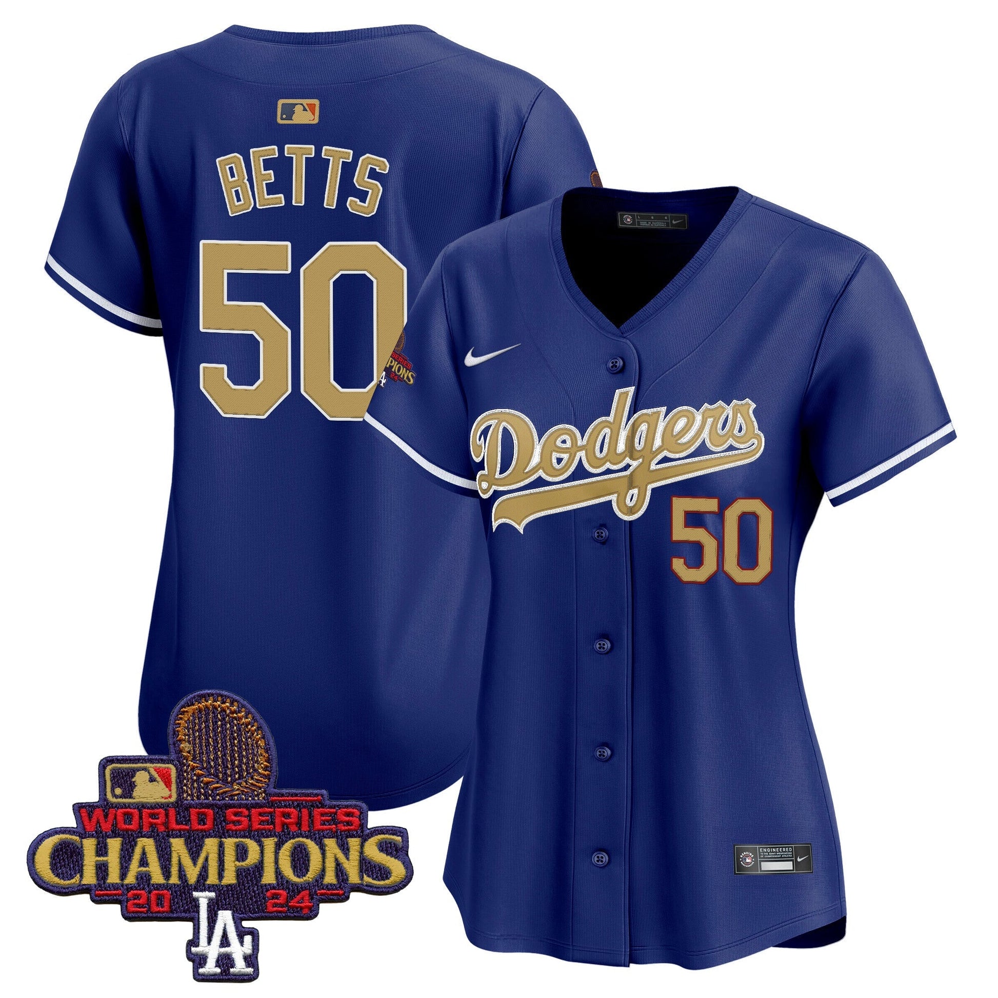Women's Dodgers 2025 Gold Vapor Premier Limited Jersey - All Stitched