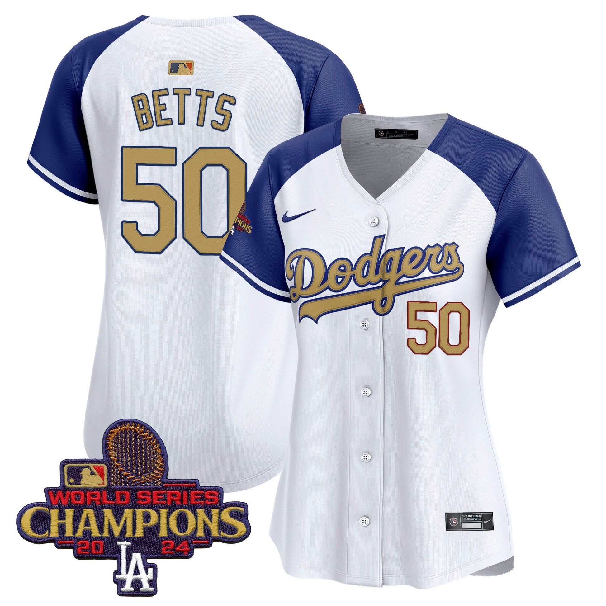 Women's Dodgers 2025 Gold Vapor Premier Limited Jersey - All Stitched