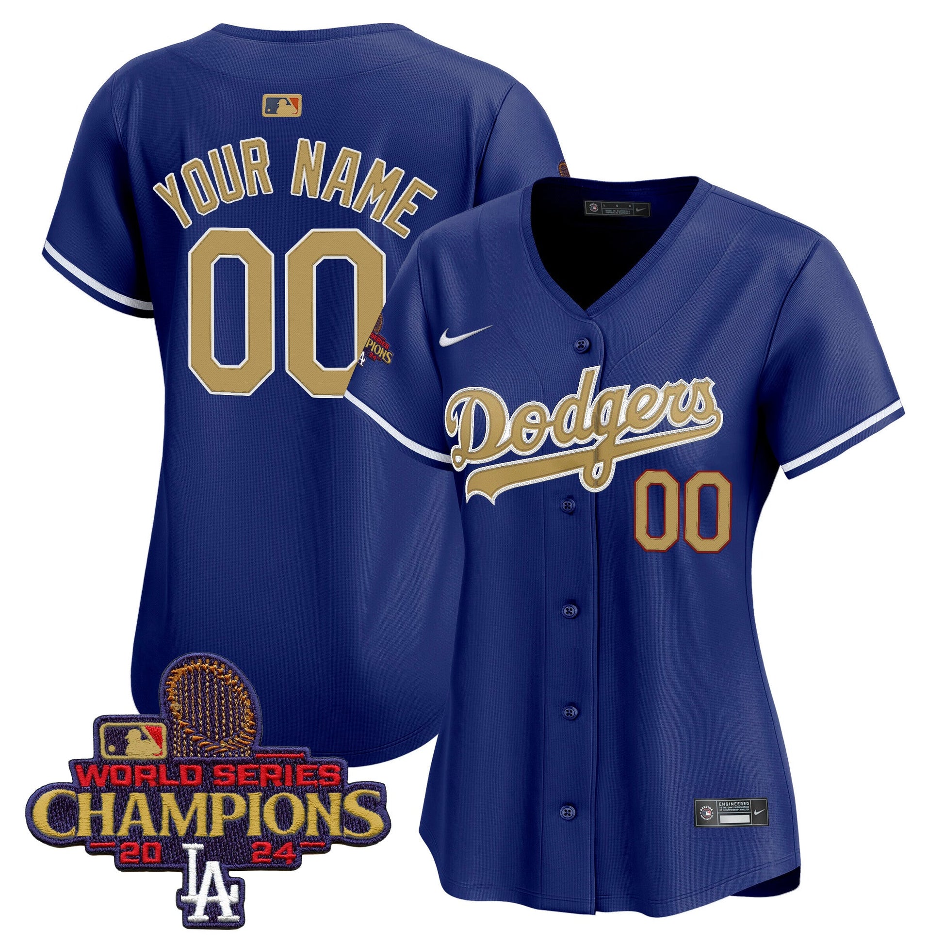 Dodgers 2025 Gold Vapor Premier Elite Custom Jersey - All Stitched