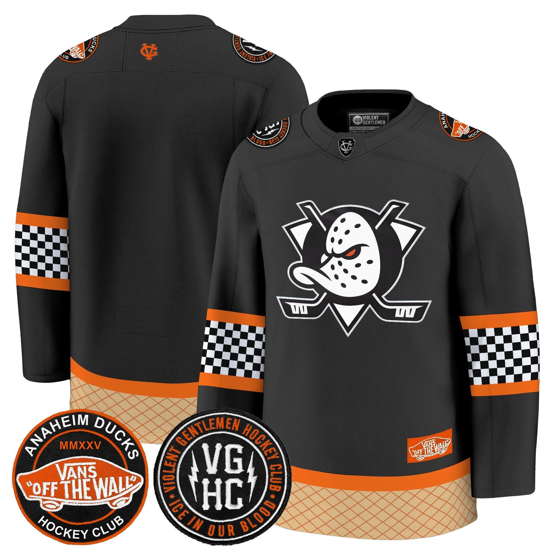 Men's Anaheim Ducks Checkerboard 2025 Premium Jersey - All Stitched