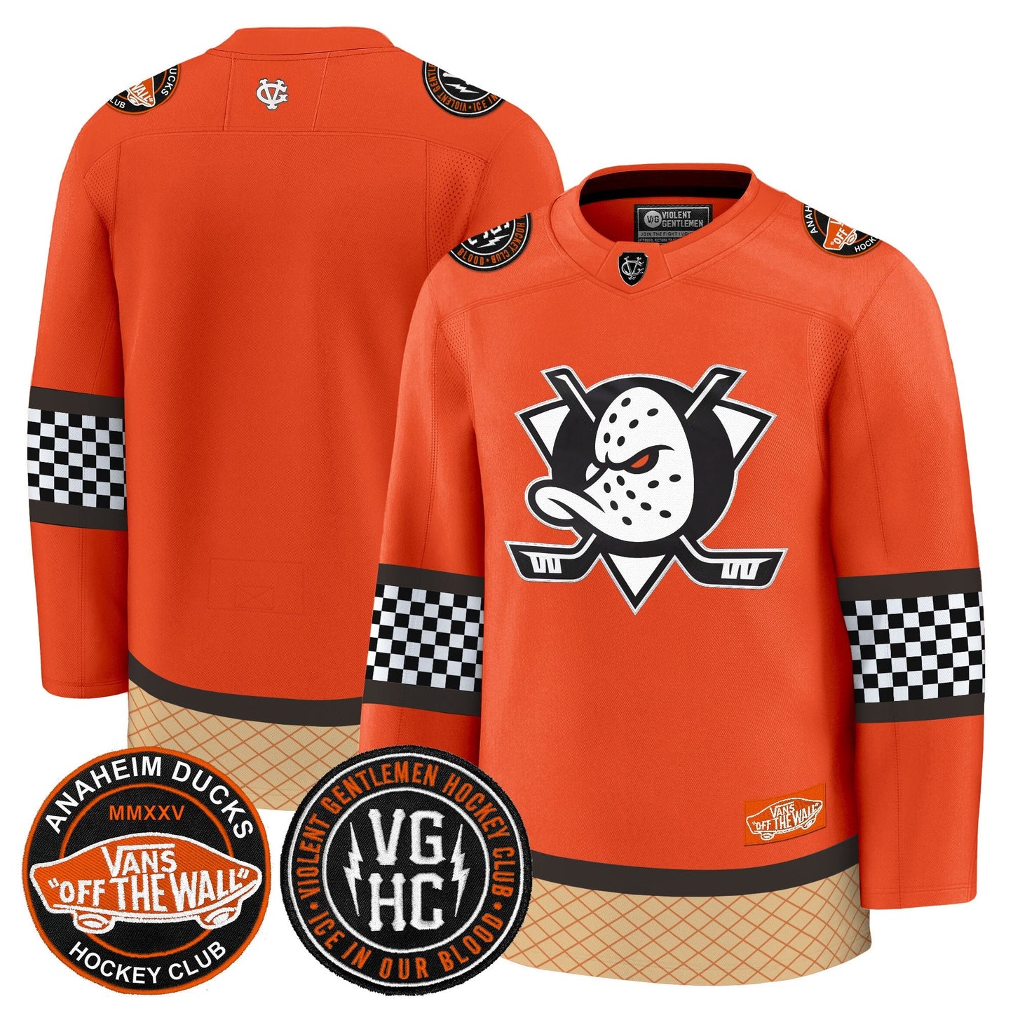 Men's Anaheim Ducks Checkerboard 2025 Premium Jersey - All Stitched