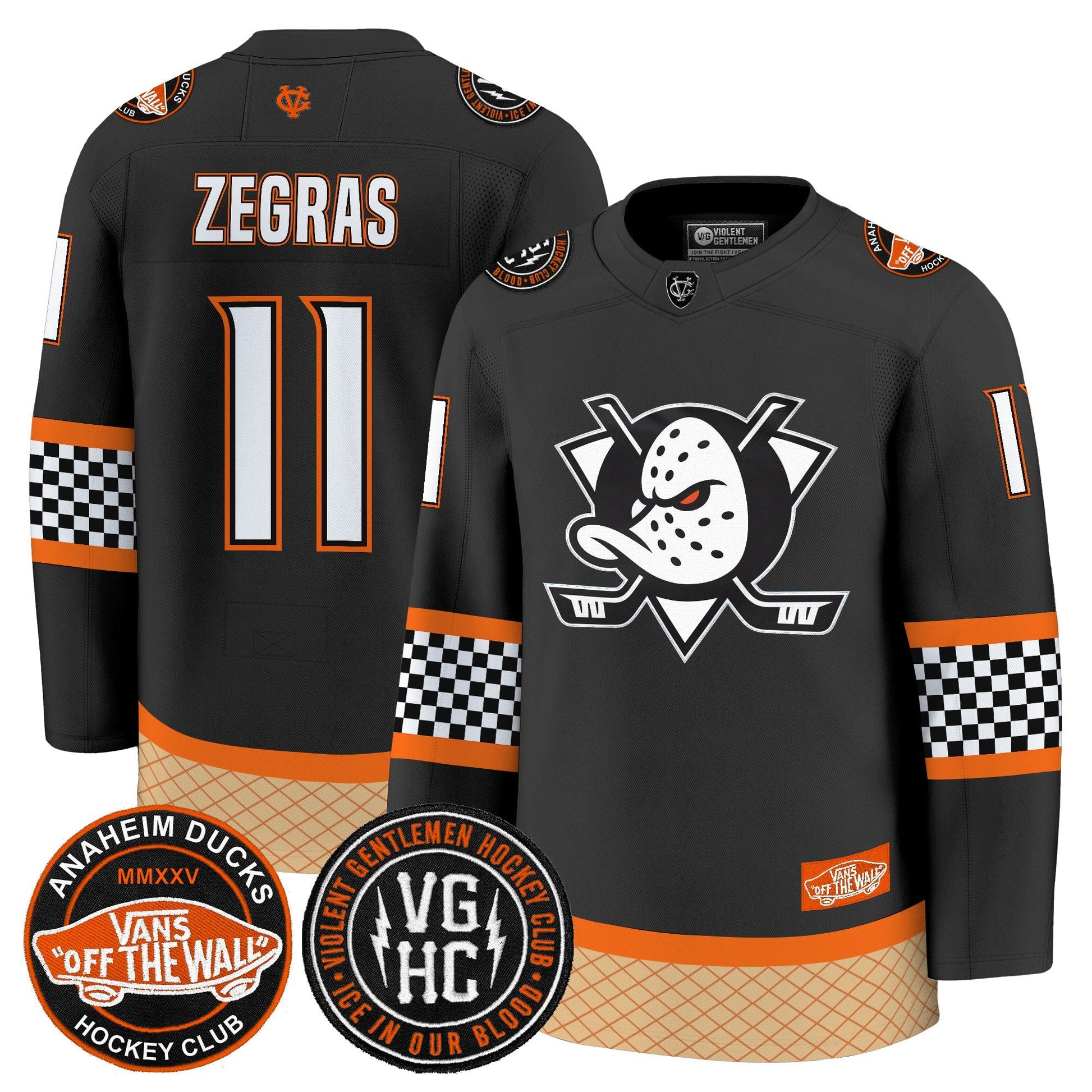 Men's Anaheim Ducks Checkerboard 2025 Premium Jersey - All Stitched