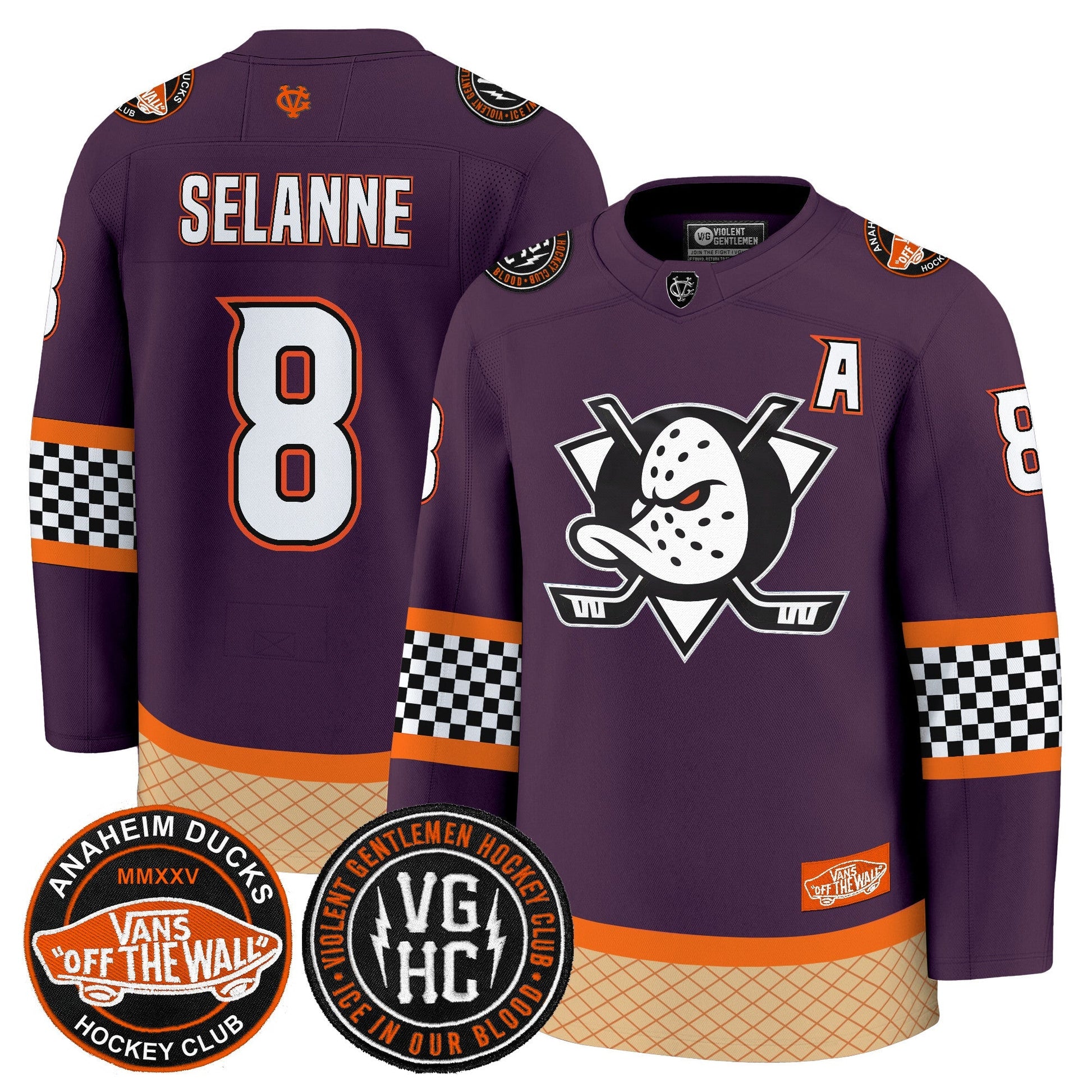 Men's Anaheim Ducks Checkerboard 2025 Premium Jersey - All Stitched