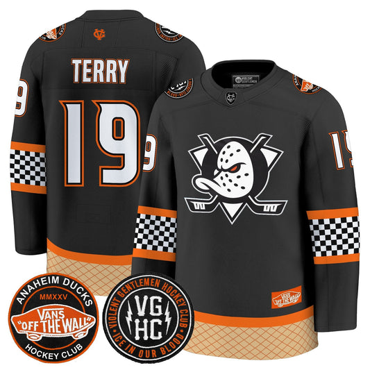 Men's Anaheim Ducks Checkerboard 2025 Premium Jersey - All Stitched