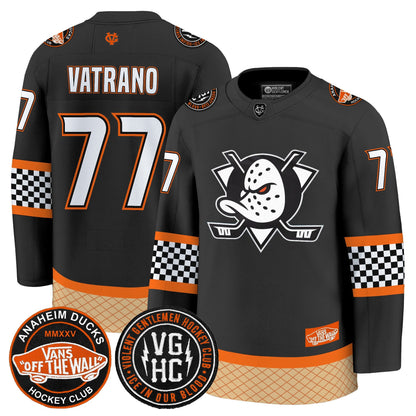 Men's Anaheim Ducks Checkerboard 2025 Premium Jersey - All Stitched