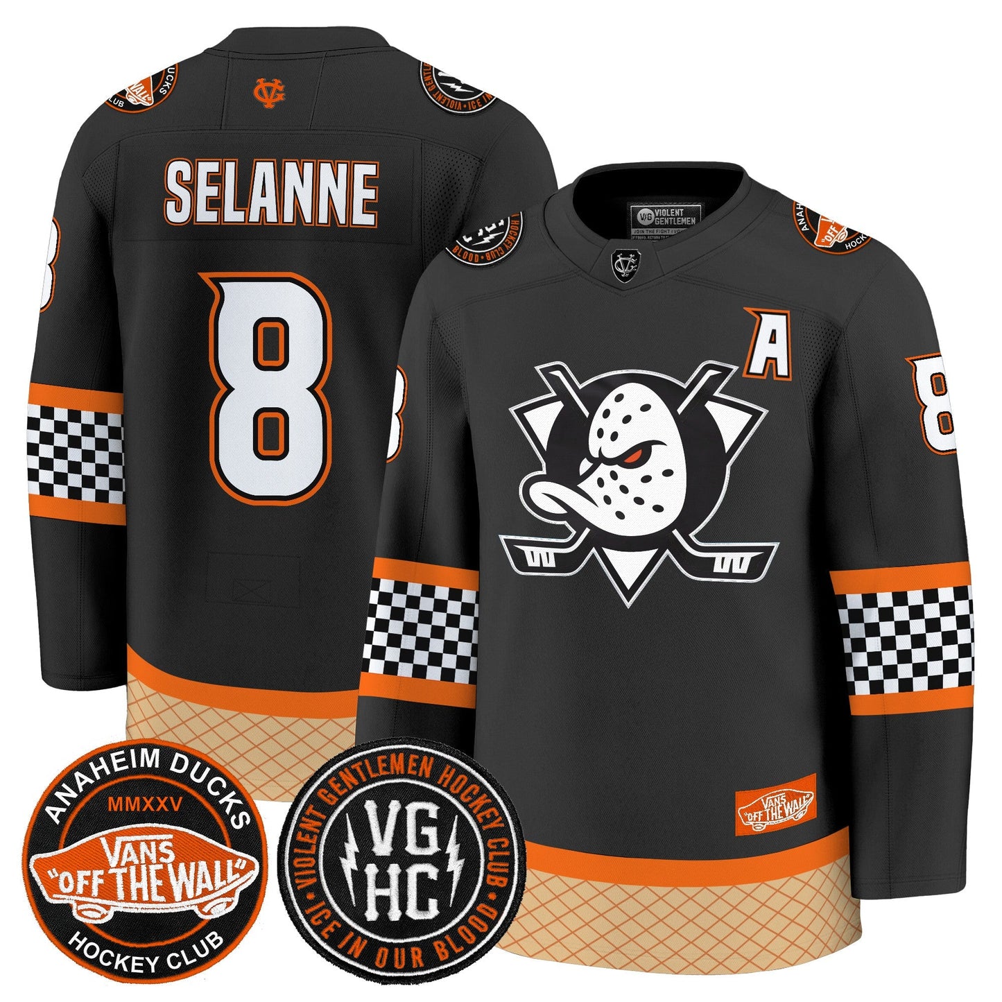 Men's Anaheim Ducks Checkerboard 2025 Premium Jersey - All Stitched