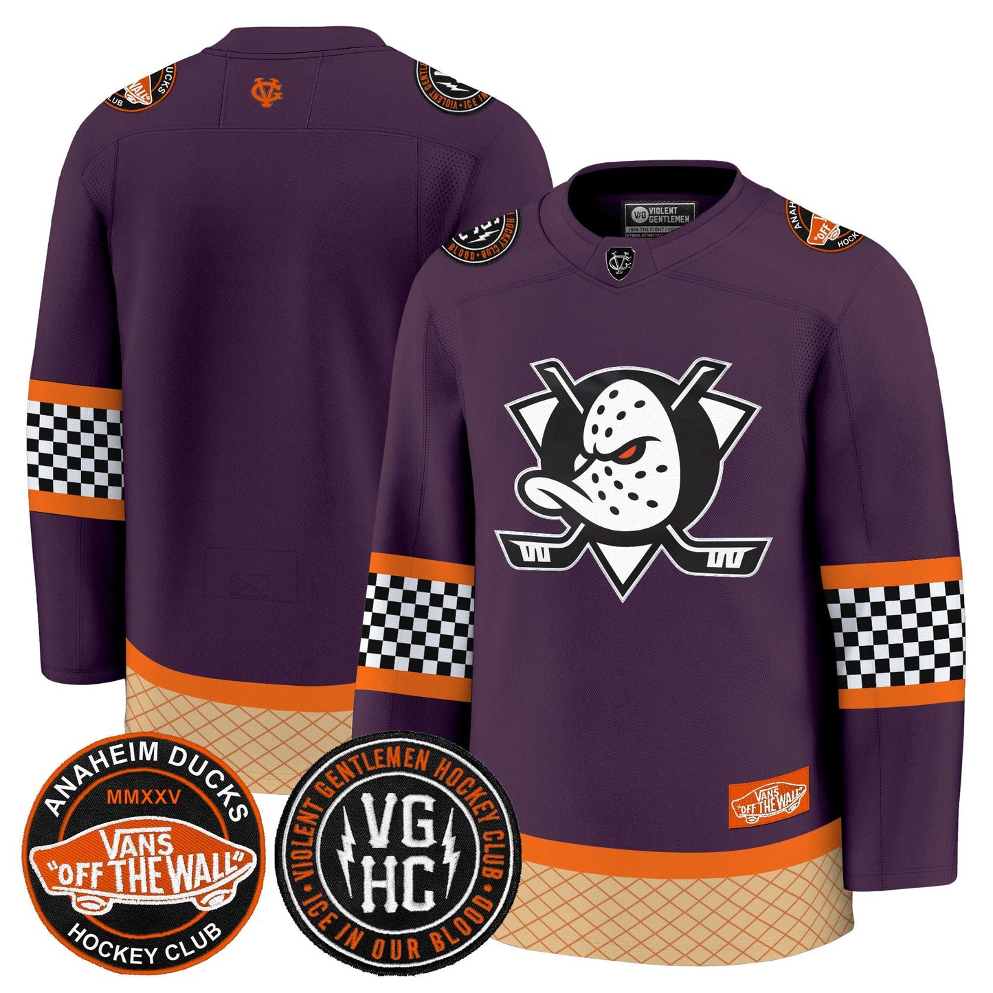 Men's Anaheim Ducks Checkerboard 2025 Premium Jersey - All Stitched