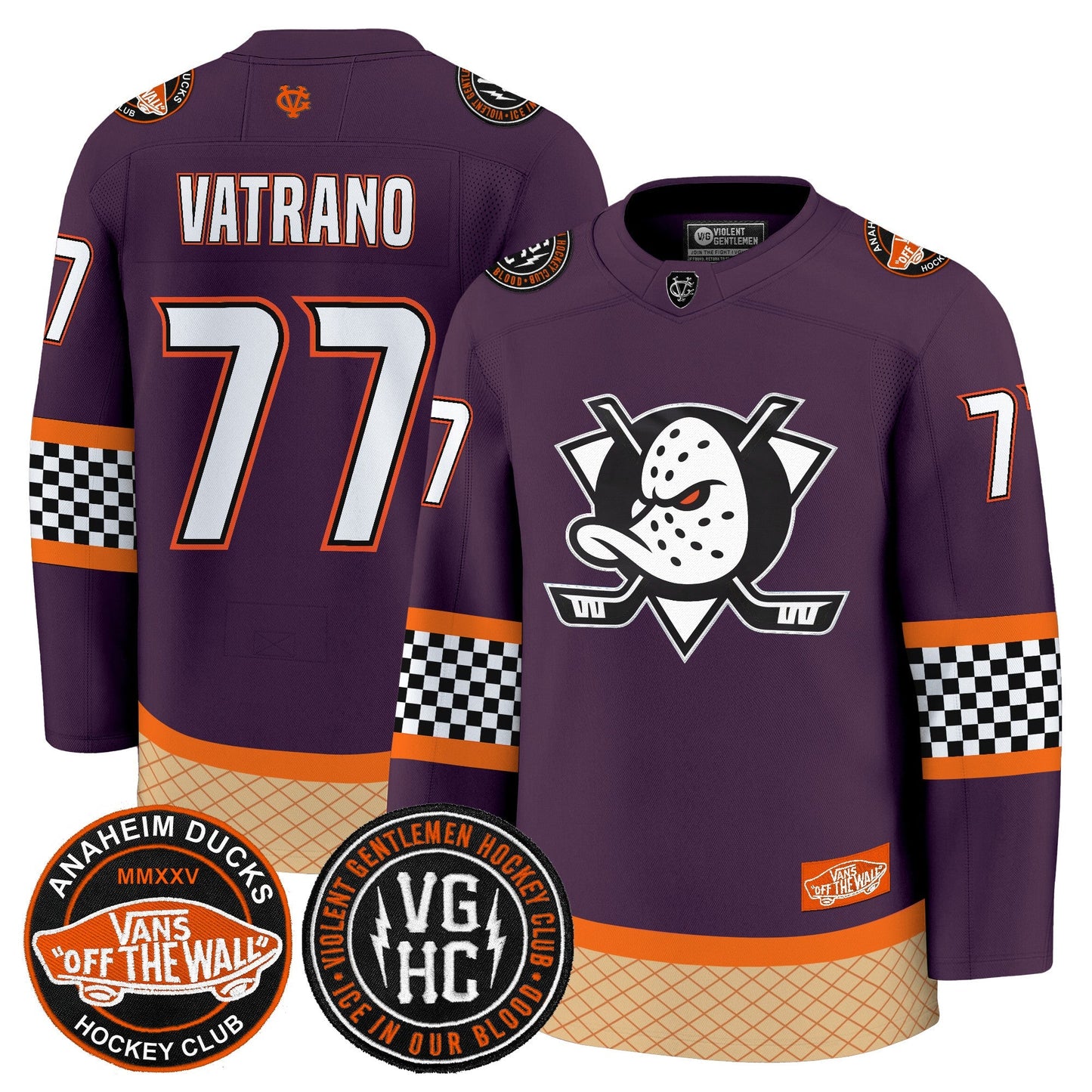 Men's Anaheim Ducks Checkerboard 2025 Premium Jersey - All Stitched