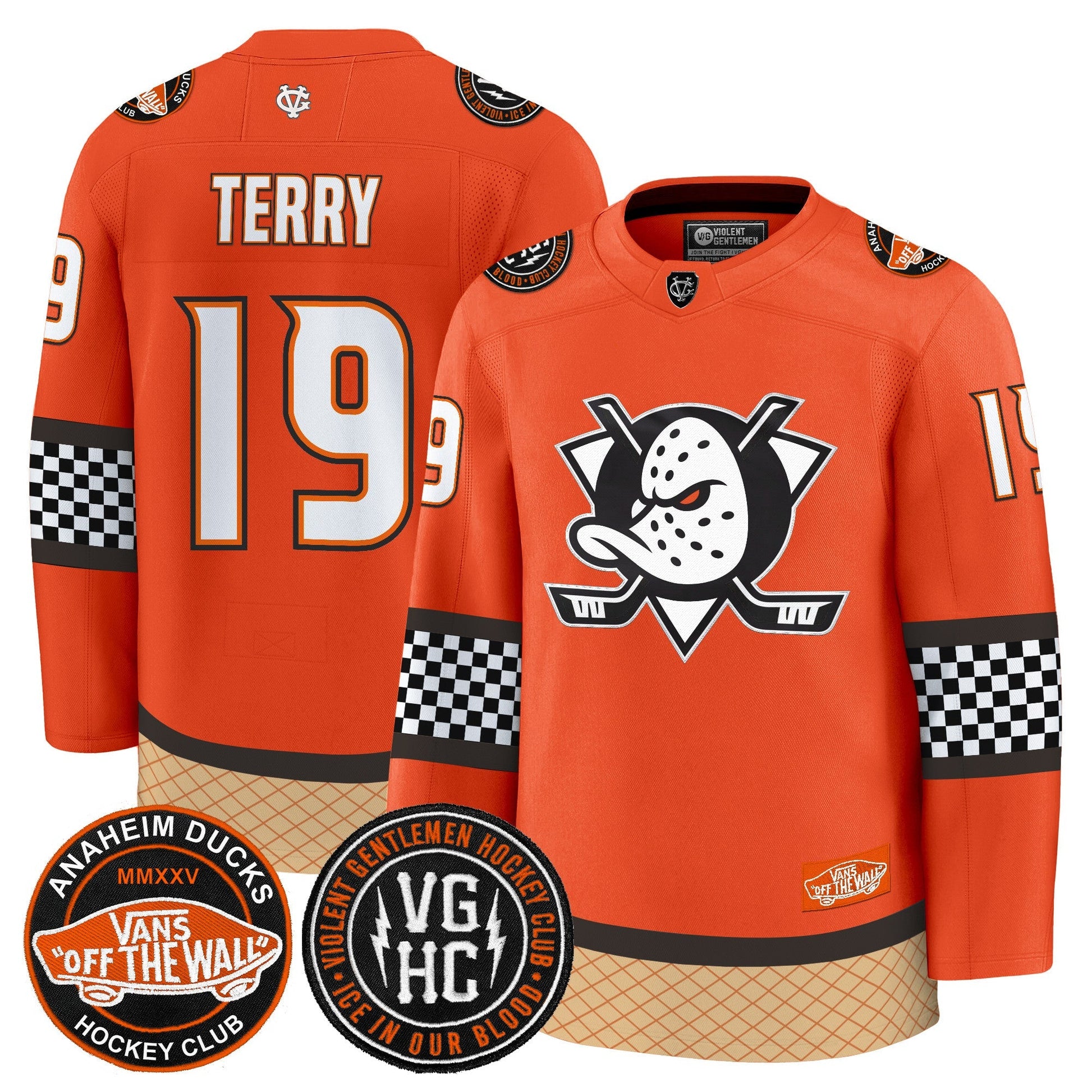 Men's Anaheim Ducks Checkerboard 2025 Premium Jersey - All Stitched