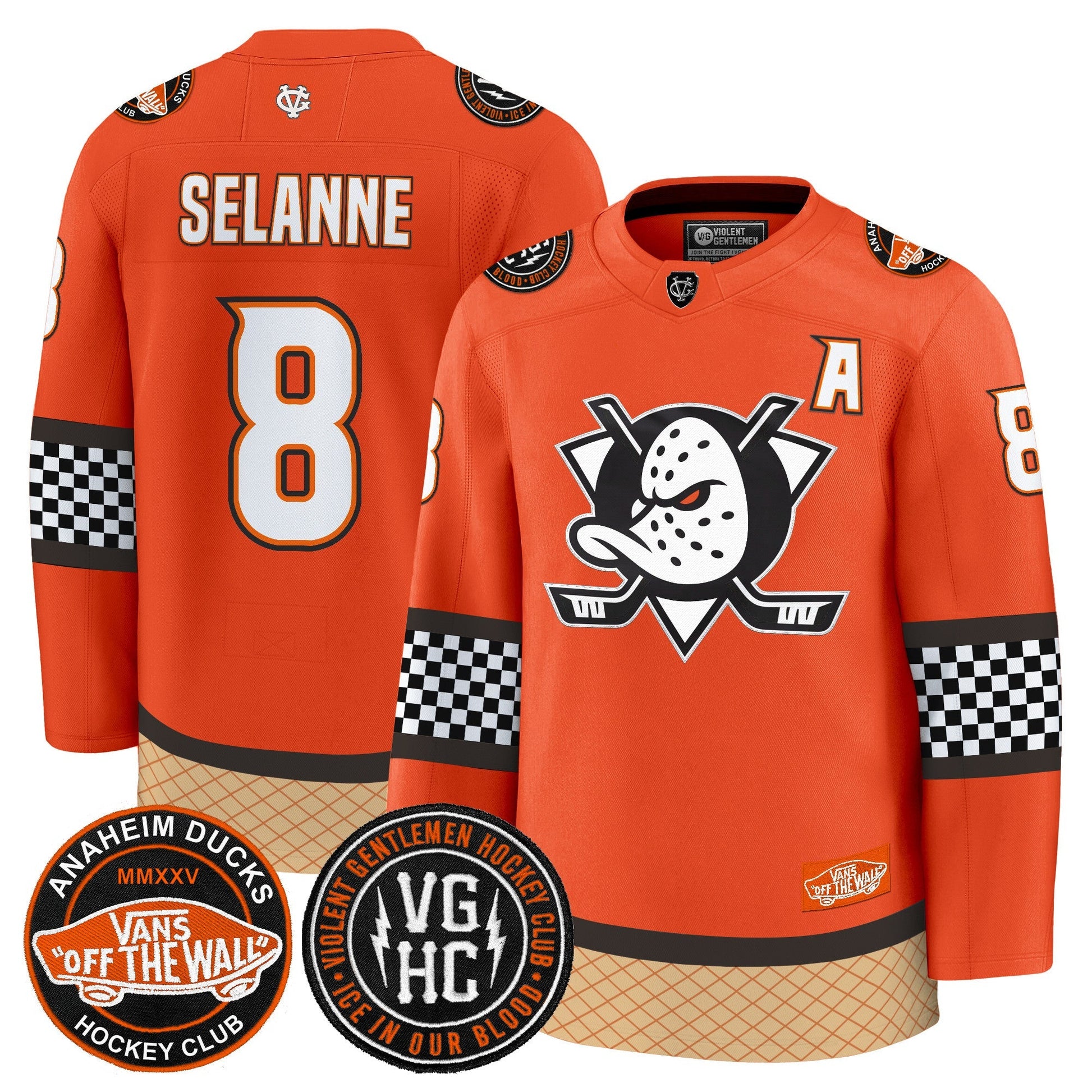 Men's Anaheim Ducks Checkerboard 2025 Premium Jersey - All Stitched