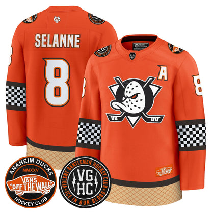 Men's Anaheim Ducks Checkerboard 2025 Premium Jersey - All Stitched