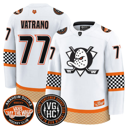 Men's Anaheim Ducks Checkerboard 2025 Premium Jersey - All Stitched