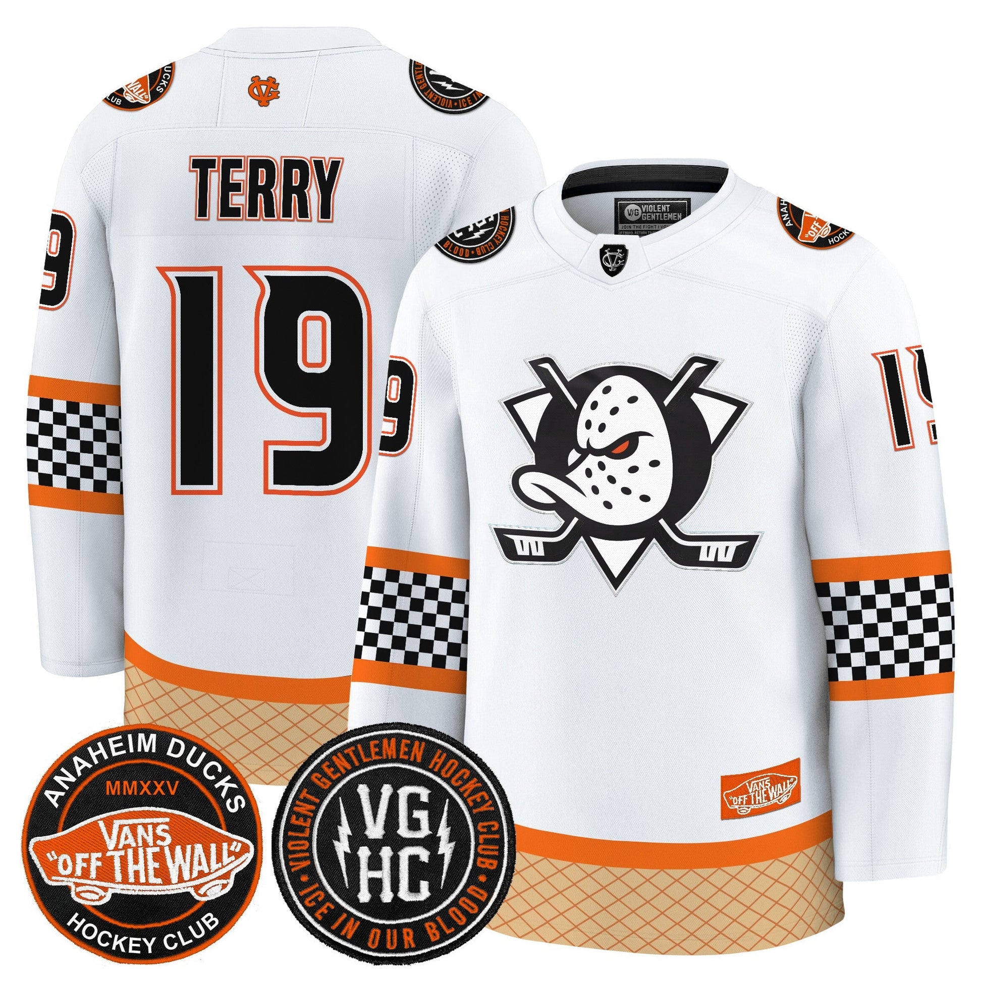 Men's Anaheim Ducks Checkerboard 2025 Premium Jersey - All Stitched