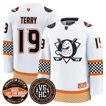 Men's Anaheim Ducks Checkerboard 2025 Premium Jersey - All Stitched
