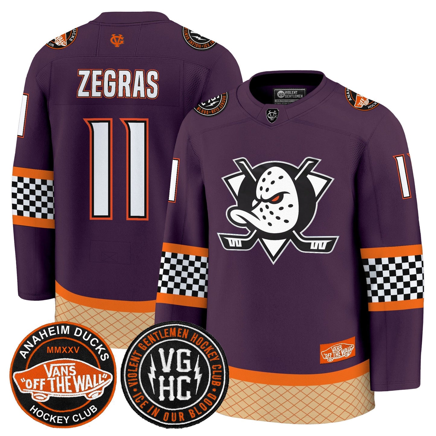 Men's Anaheim Ducks Checkerboard 2025 Premium Jersey - All Stitched
