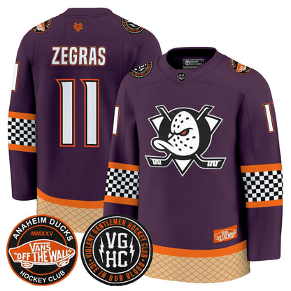 Men's Anaheim Ducks Checkerboard 2025 Premium Jersey - All Stitched