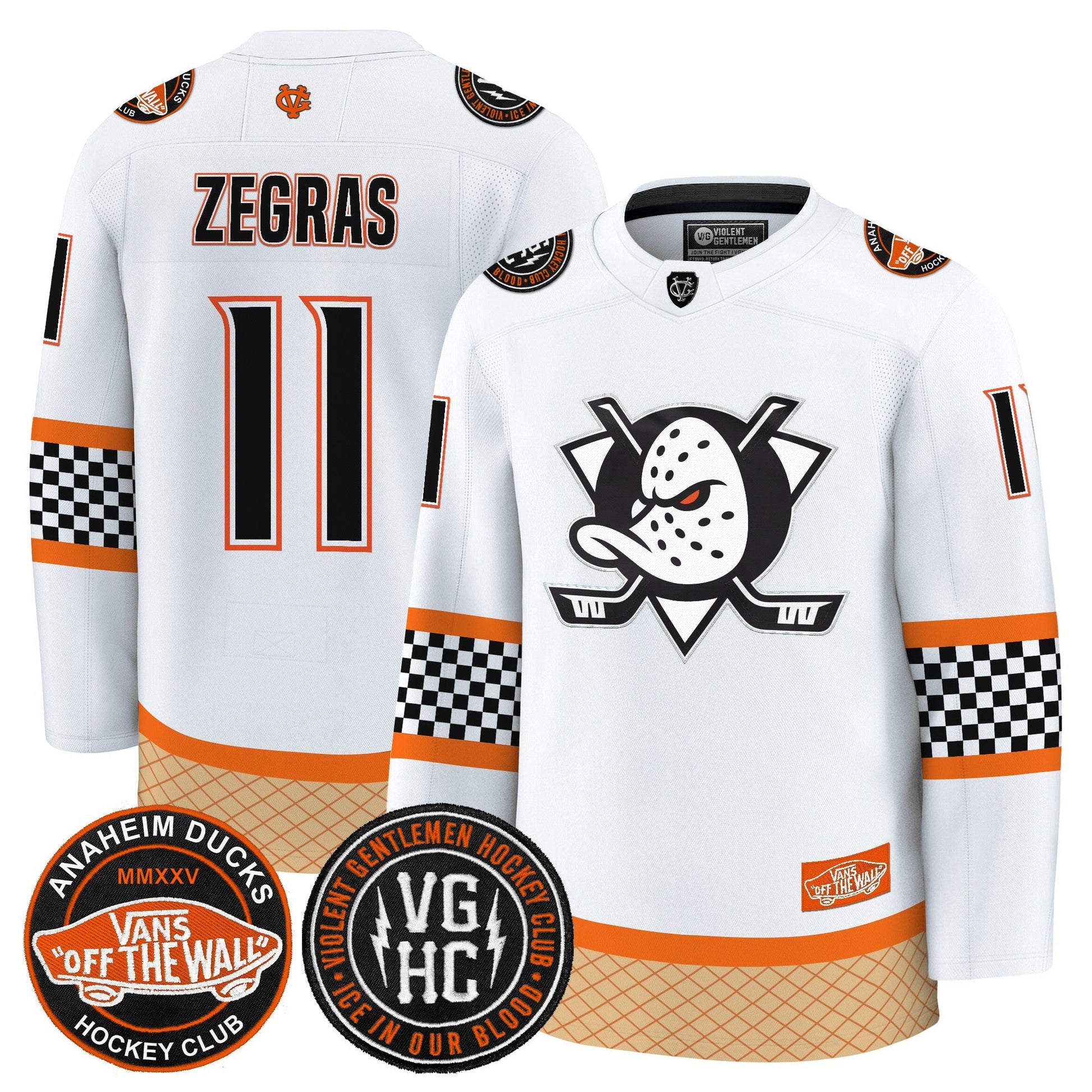 Men's Anaheim Ducks Checkerboard 2025 Premium Jersey - All Stitched