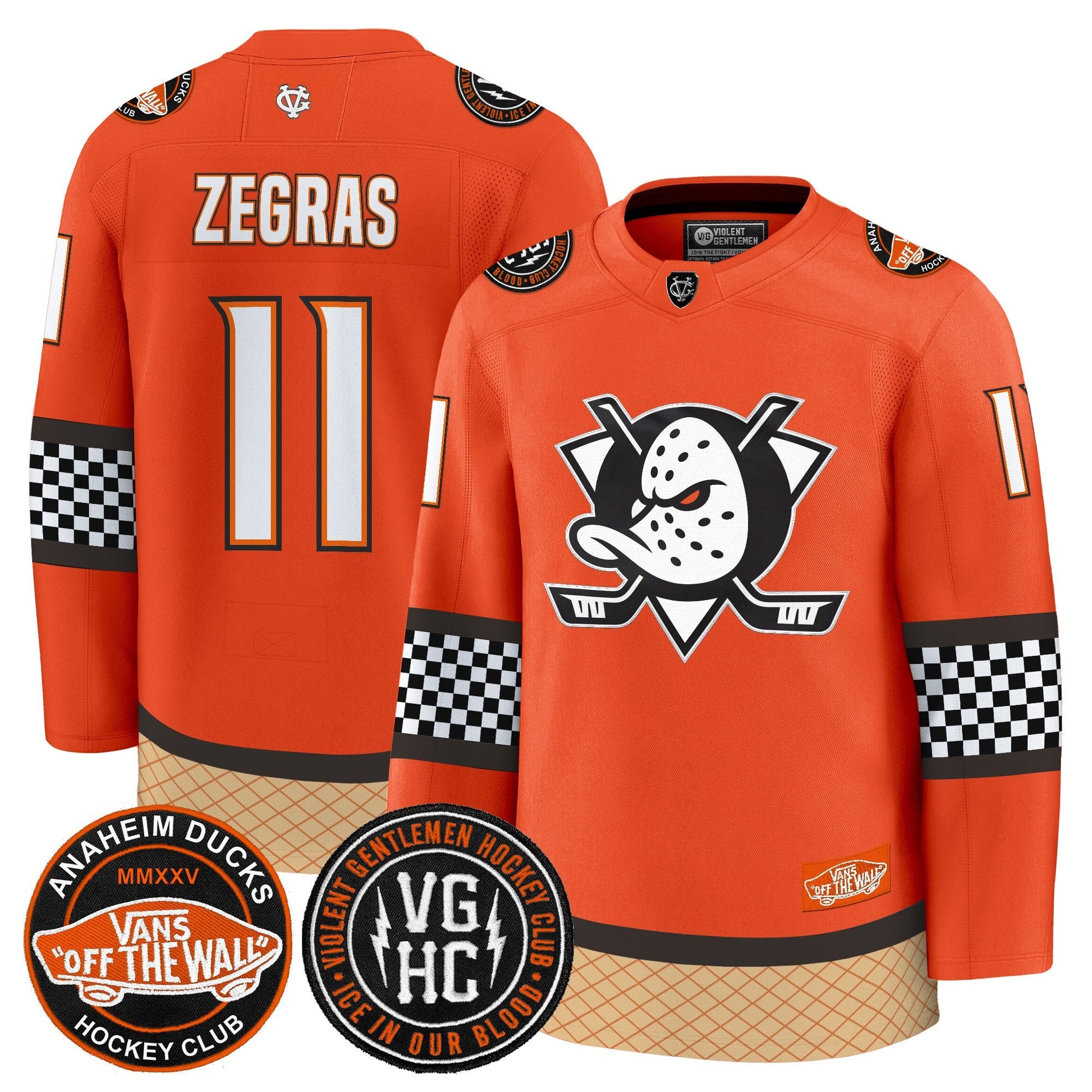 Men's Anaheim Ducks Checkerboard 2025 Premium Jersey - All Stitched
