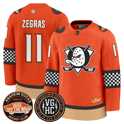 Men's Anaheim Ducks Checkerboard 2025 Premium Jersey - All Stitched
