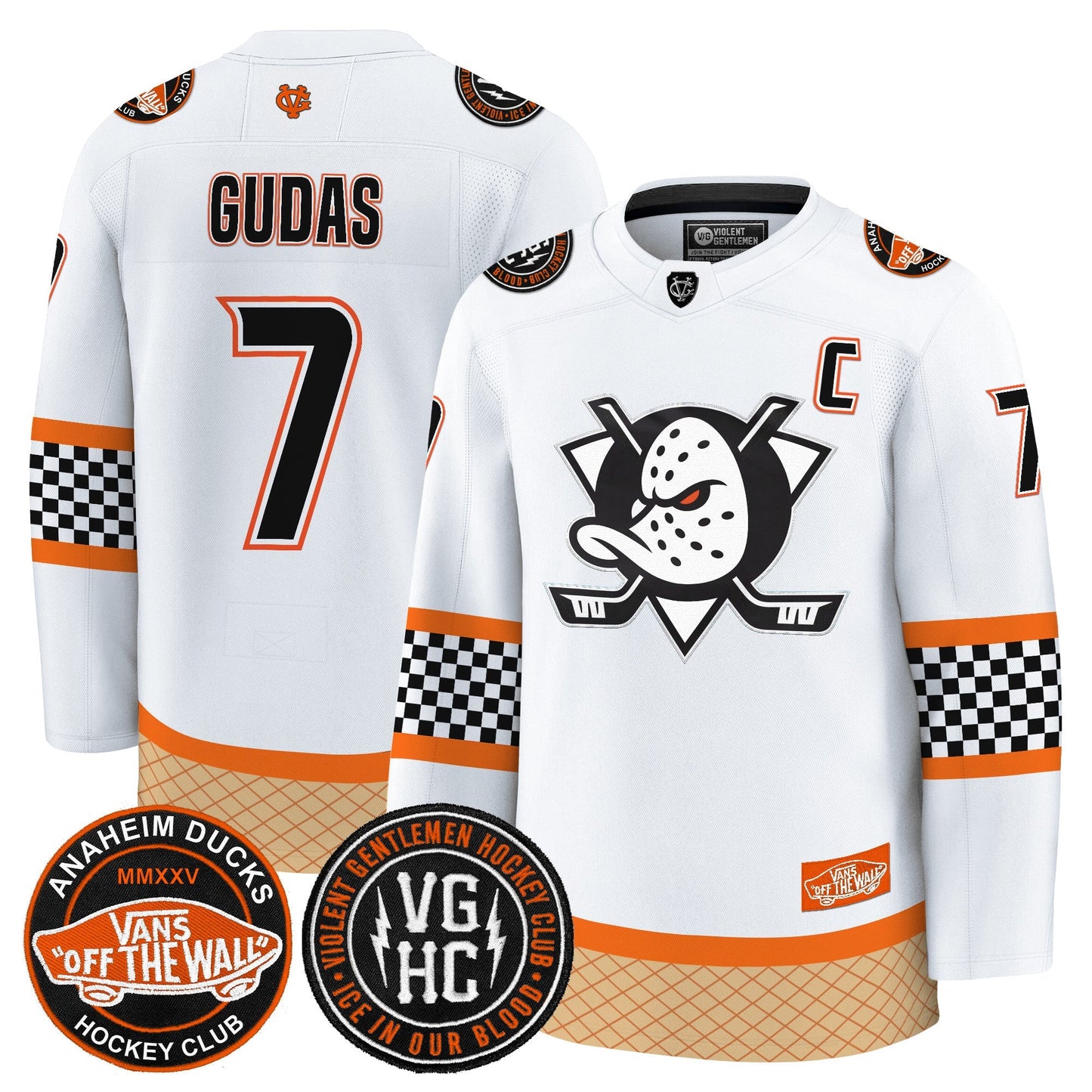 Men's Anaheim Ducks Checkerboard 2025 Premium Jersey - All Stitched