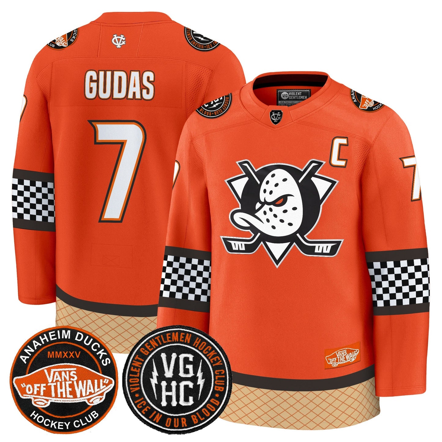 Men's Anaheim Ducks Checkerboard 2025 Premium Jersey - All Stitched