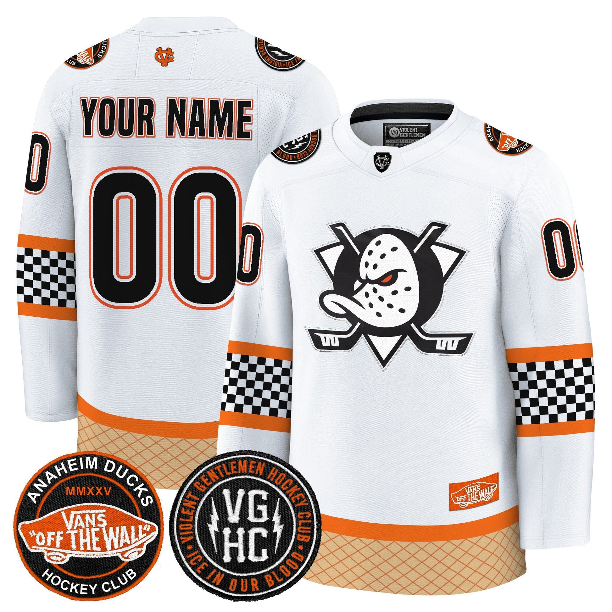 Anaheim Ducks Checkerboard 2025 Premium Custom Jersey - All Stitched