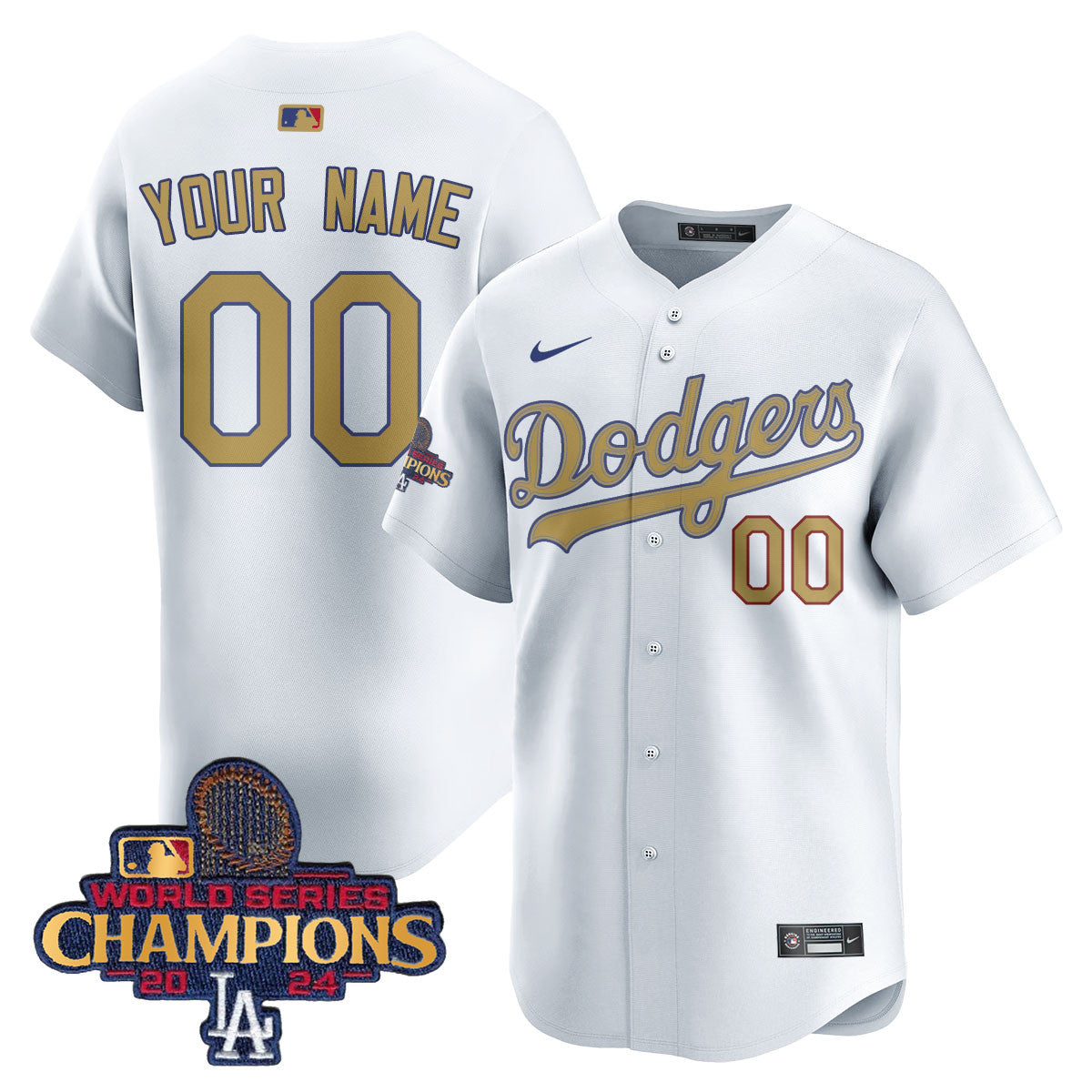 Custom Gender/Name Los Angeles Dodgers Gold 2025 Jersey - All Stitched