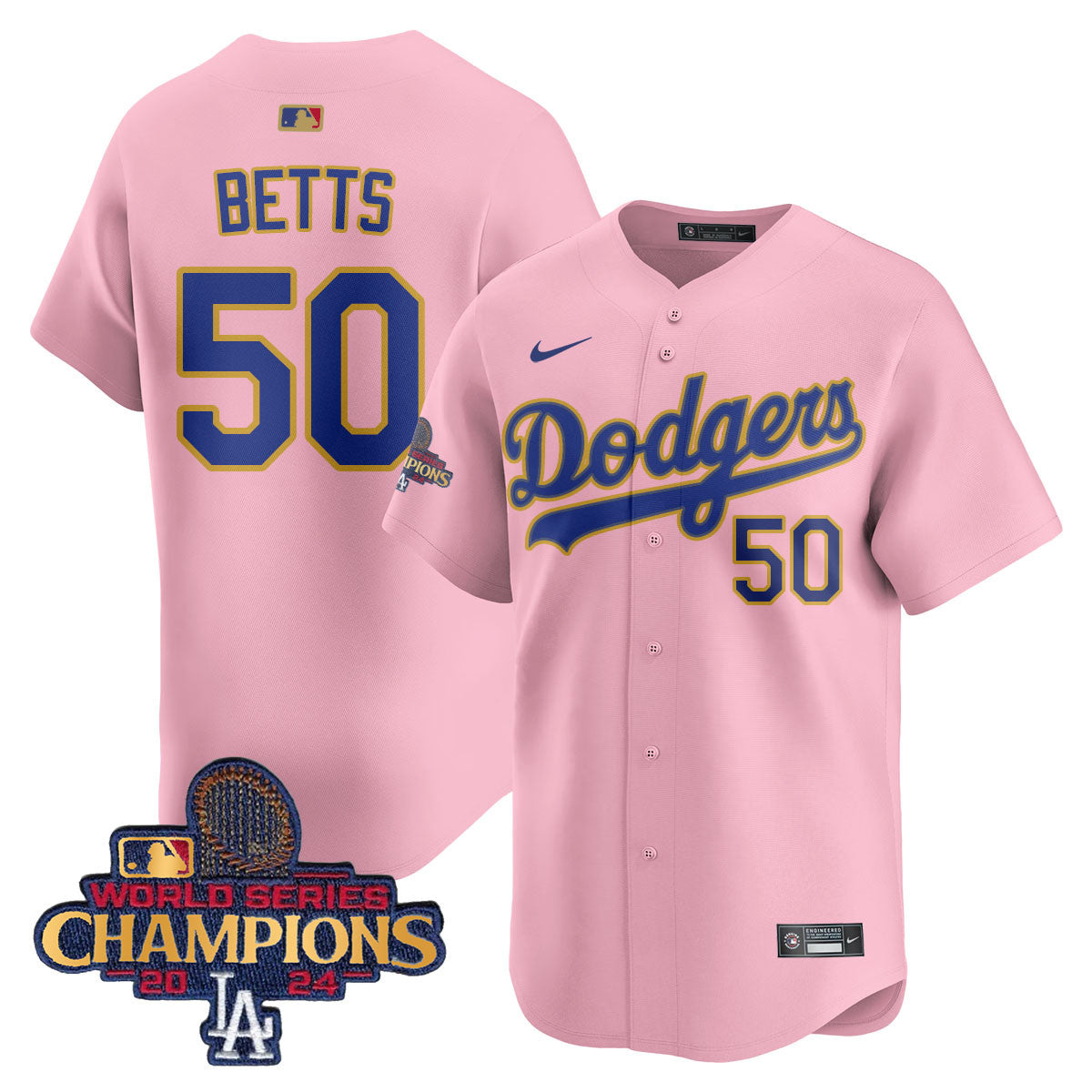 Men's Los Angeles Dodgers Gold 2025 Jersey - All Stitched